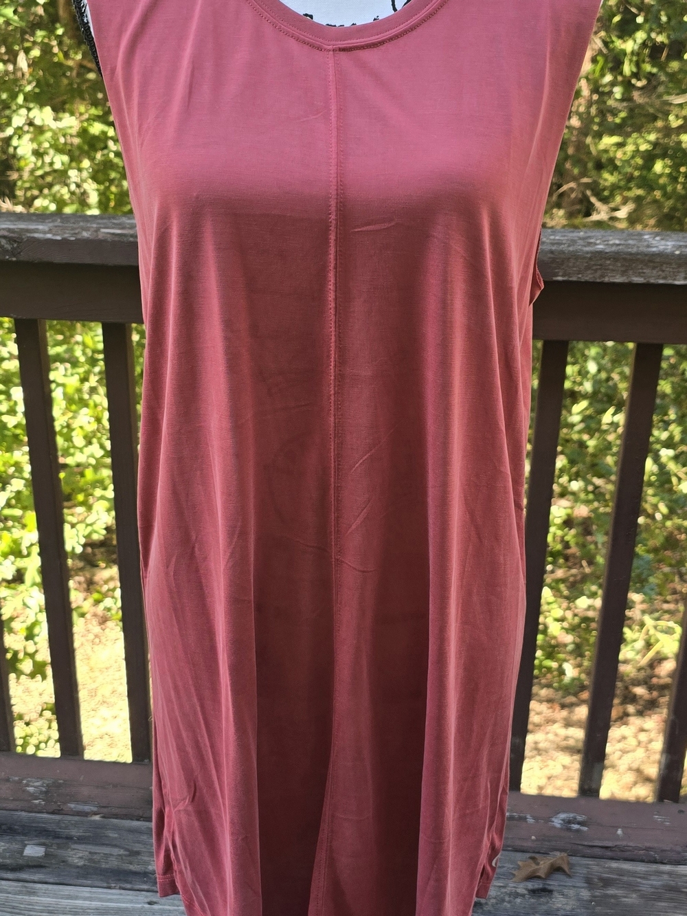 ZYIA Activewear Dress in Dusty Brick Red
